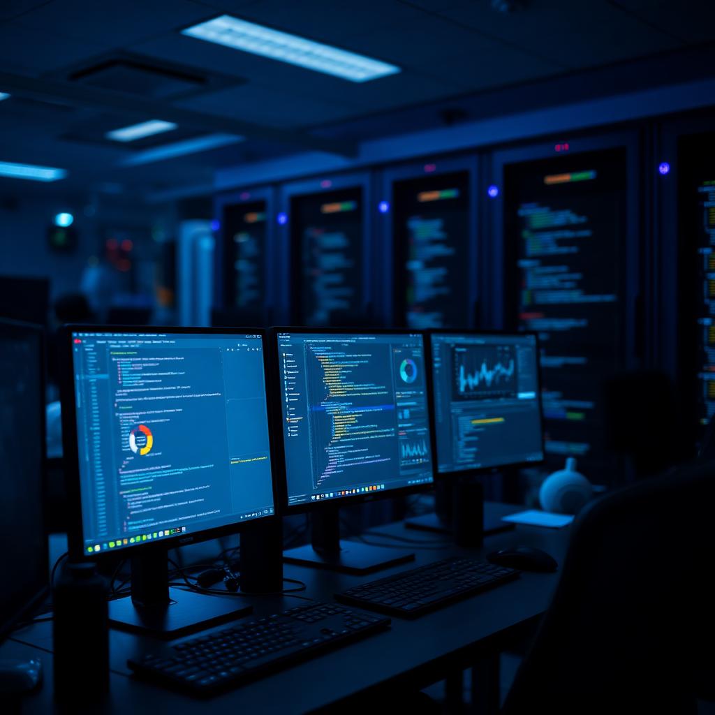 Equipe técnica HARDTAG trabalhando em sistemas e desenvolvimento